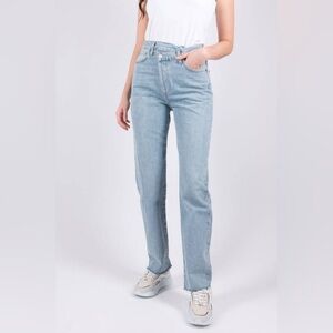 Agolde CRISS CROSS STRAIGHT 25W DIMENSION Women's Light Blue Straight Leg Jeans